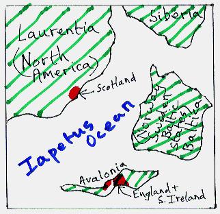 Position of continents during Ordovician times.